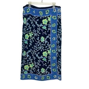 Vintage Notations Clothing Floral Overlay Midi Skirt Medium